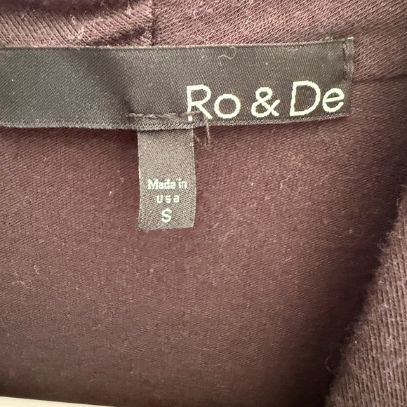 Ro & De Black Drape Front Ruched Bodycon Mini Dress | Size Small - Picture 2 of 4